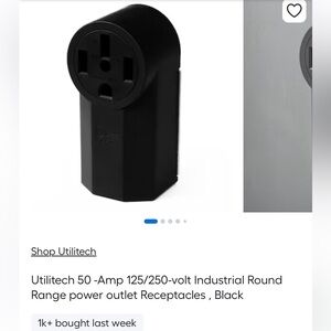 Utilitech 50-Amp 125/250V Industrial Round Range Outlet - Black